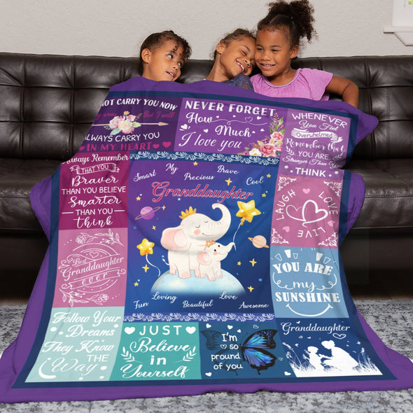 Elephant Blanket Fleece Throw Blanket Super Soft Warm Gifts for Girls Boys Kids Room Decor