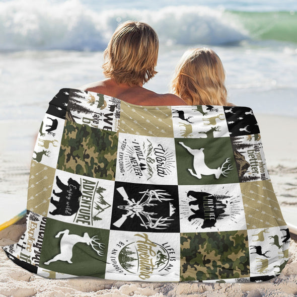 Deer Pattern Blanket Fleece Throw Blanket Super Soft Warm Gifts for Baby Girls Boys Kids Mom Grandma Room Decor