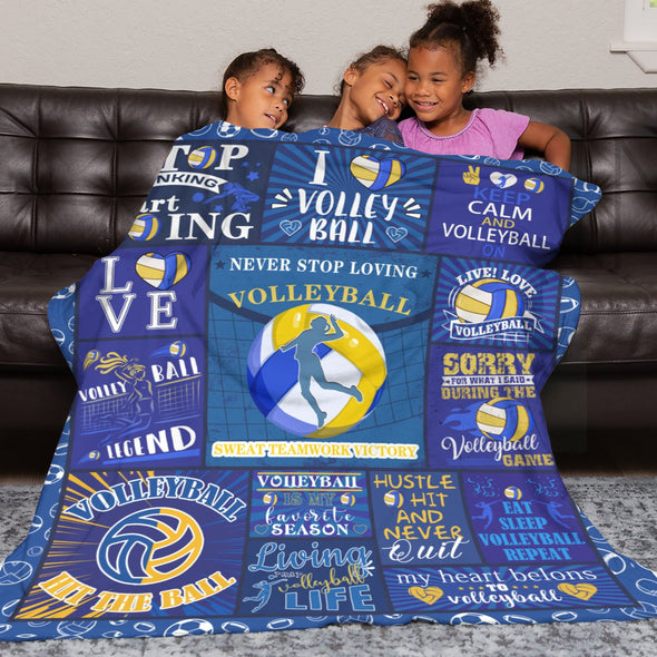 Volleyball Pattern Blanket Fleece Throw Blanket Super Soft Warm Gifts for Baby Girls Boys Kids Mom Grandma Room Decor