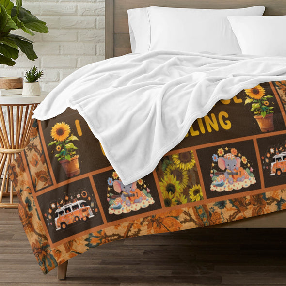 Elephant Blanket Fleece Throw Blanket Super Soft Warm Gifts for Girls Boys Kids Room Decor