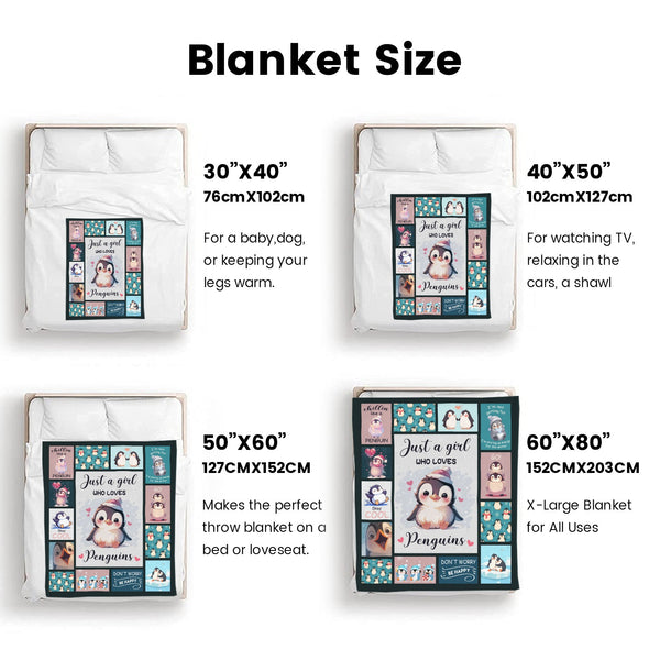 Penguin Blanket Fleece Throw Blanket Super Soft Warm Gifts for Baby Girls Boys Kids Mom Grandma Room Decor