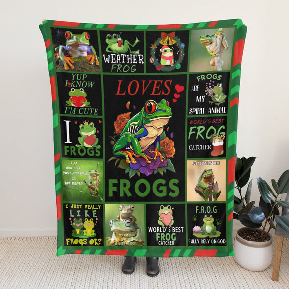 Frog Pattern Blanket Fleece Throw Blanket Super Soft Warm Gifts for Baby Girls Boys Kids Mom Grandma Room Decor