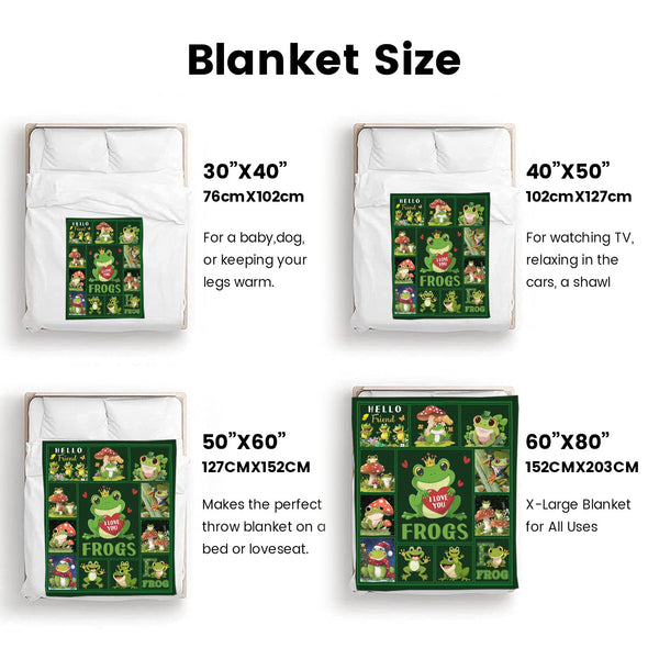 Frog Pattern Blanket Fleece Throw Blanket Super Soft Warm Gifts for Baby Girls Boys Kids Mom Grandma Room Decor