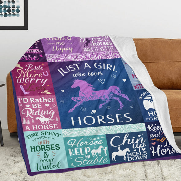 Horse Blanket Gift for Women Girl Who Loves Horses for Sofa Couch Bed Room Birthday Decor Bed Travel