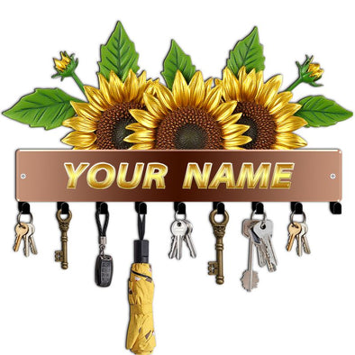 Personalized Metal Key Holder Custom Family Name Rack Hooks for Wall Mount Home Living Room Kitchen Decor Housewarming Wedding Gift