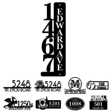 Custom Metal House Door Numbers Personalized Street Address Signs Mailbox Plaque for Outside Garden Housewarming Gift