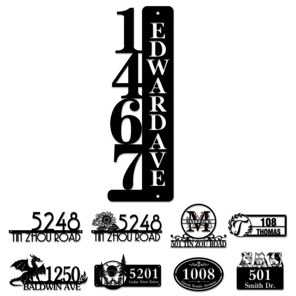 Custom Metal House Door Numbers Personalized Street Address Signs Mailbox Plaque for Outside Garden Housewarming Gift