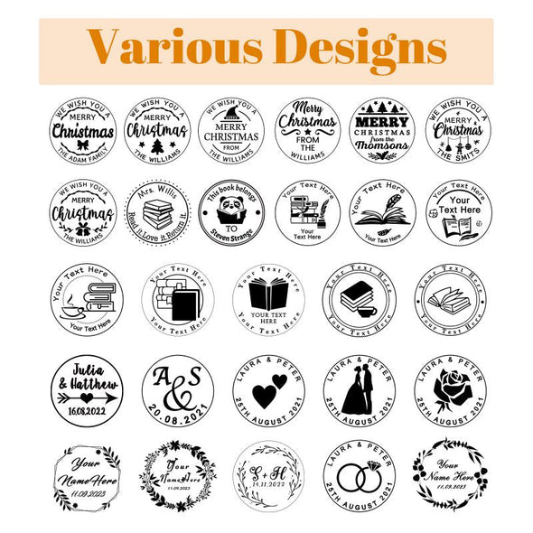 Book Embosser Personalized Hand-Held Embossing Stamp Custom Name Text Logo for Library Wedding Christmas Gifts