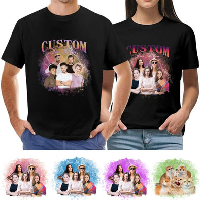 Custom T Shirt with Picture Personalized Rap Poster Photo Short Sleeve for Men Women Gifts