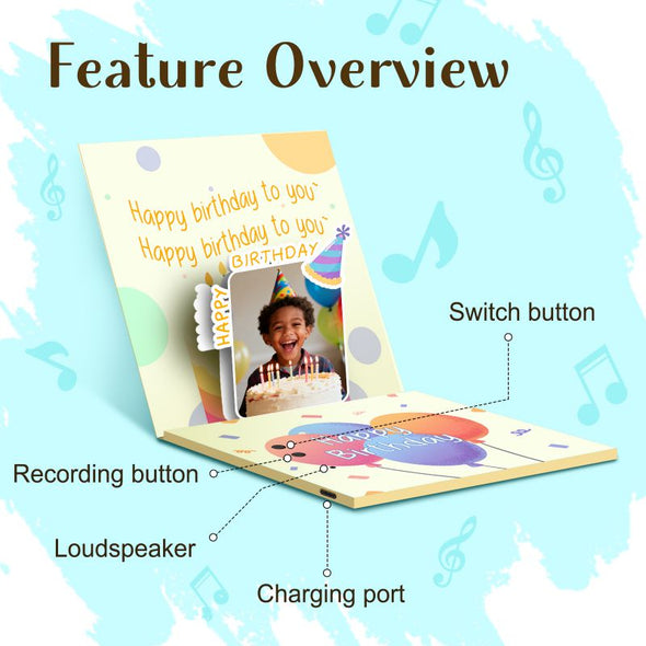 Custom Musical Greeting Cards with Personalized Photo Music Christmas Birthdays Valentine's Day and Weddings Gift for Family Friends and Couples