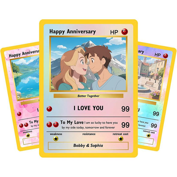 Custom Poke Card with Photo Name Text Personalized Poke Portriat Card Customized Trainer or Character Cards for Birthday