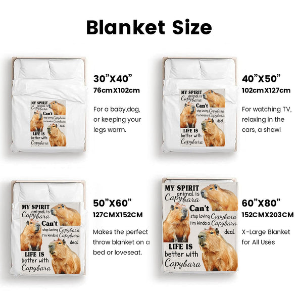 Capybara Pattern Blanket Fleece Throw Blanket Super Soft Warm Gifts for Baby Girls Boys Kids Mom Grandma Room Decor