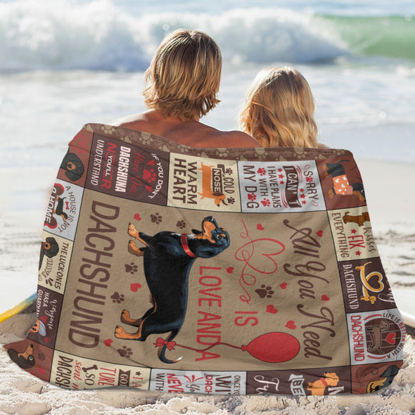 Dachshund Pattern Blanket Fleece Throw Blanket Super Soft Warm Gifts for Baby Girls Boys Kids Mom Grandma Room Decor