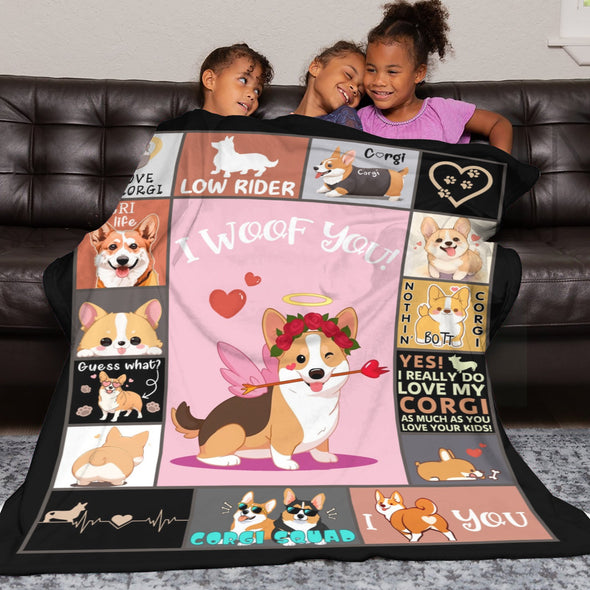 Corgi Blanket Fleece Throw Blanket Super Soft Warm Gifts for Baby Girls Boys Kids Mom Grandma Room Decor