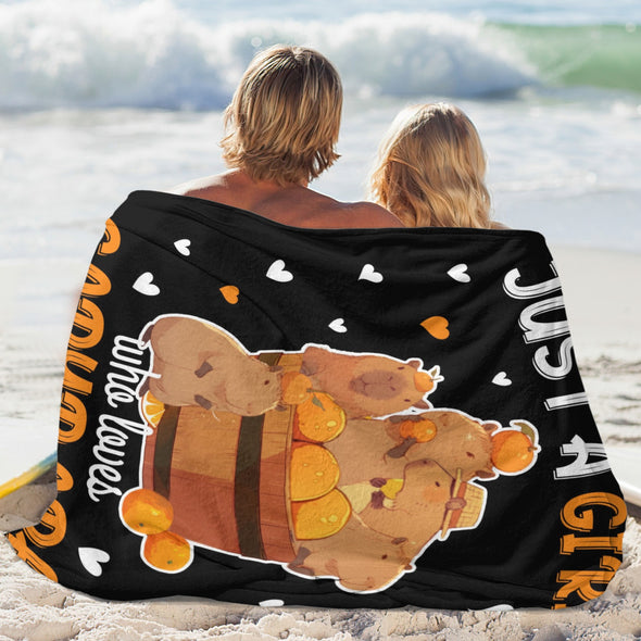 Capybara Pattern Blanket Fleece Throw Blanket Super Soft Warm Gifts for Baby Girls Boys Kids Mom Grandma Room Decor