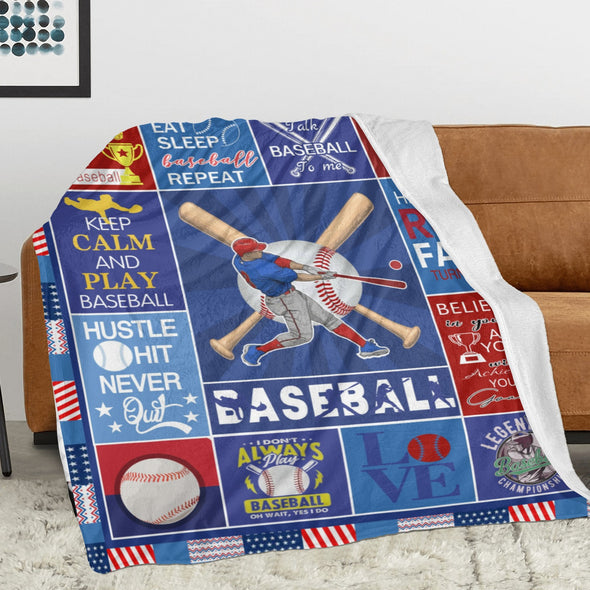 Baseball Pattern Blanket Fleece Throw Blanket Super Soft Warm Gifts for Baby Girls Boys Kids Mom Grandma Room Decor