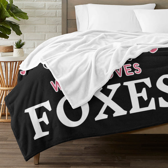 Fox Pattern Blanket Fleece Throw Blanket Super Soft Warm Gifts for Baby Girls Boys Kids Mom Grandma Room Decor