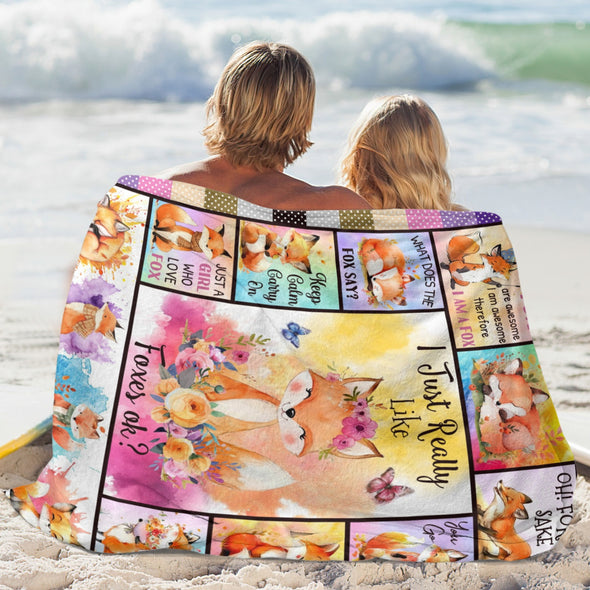 Fox Pattern Blanket Fleece Throw Blanket Super Soft Warm Gifts for Baby Girls Boys Kids Mom Grandma Room Decor