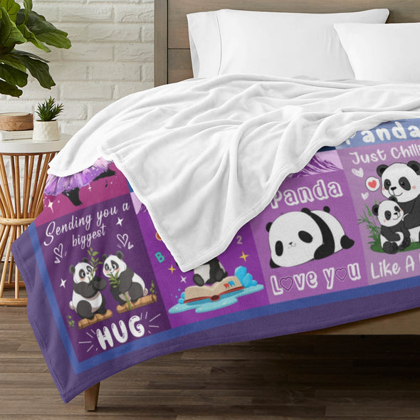 Panda Pattern Blanket Fleece Throw Blanket Super Soft Warm Gifts for Baby Girls Boys Kids Mom Grandma Room Decor