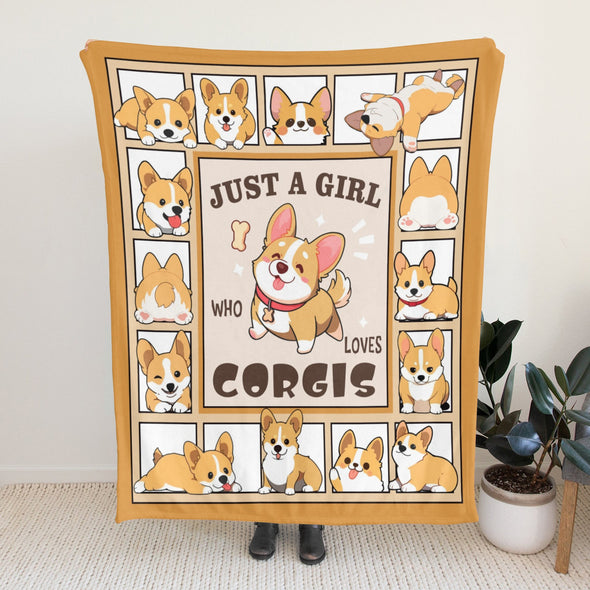 Corgi Blanket Fleece Throw Blanket Super Soft Warm Gifts for Baby Girls Boys Kids Mom Grandma Room Decor