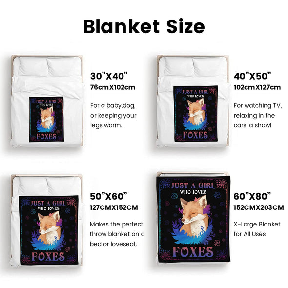 Fox Pattern Blanket Fleece Throw Blanket Super Soft Warm Gifts for Baby Girls Boys Kids Mom Grandma Room Decor