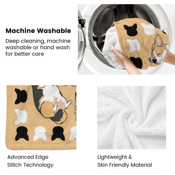 Corgi Blanket Fleece Throw Blanket Super Soft Warm Gifts for Baby Girls Boys Kids Mom Grandma Room Decor
