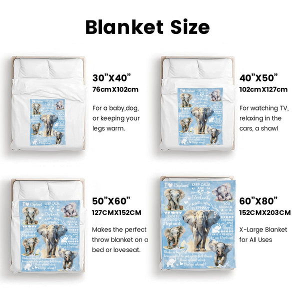 Elephant Blanket Fleece Throw Blanket Super Soft Warm Gifts for Girls Boys Kids Room Decor