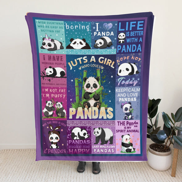 Panda Pattern Blanket Fleece Throw Blanket Super Soft Warm Gifts for Baby Girls Boys Kids Mom Grandma Room Decor