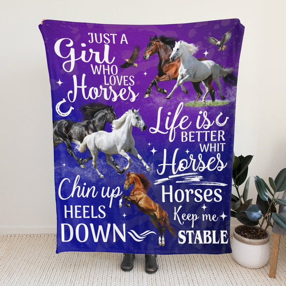 Horse Blanket Gift for Women Girl Who Loves Horses for Sofa Couch Bed Room Birthday Decor Bed Travel