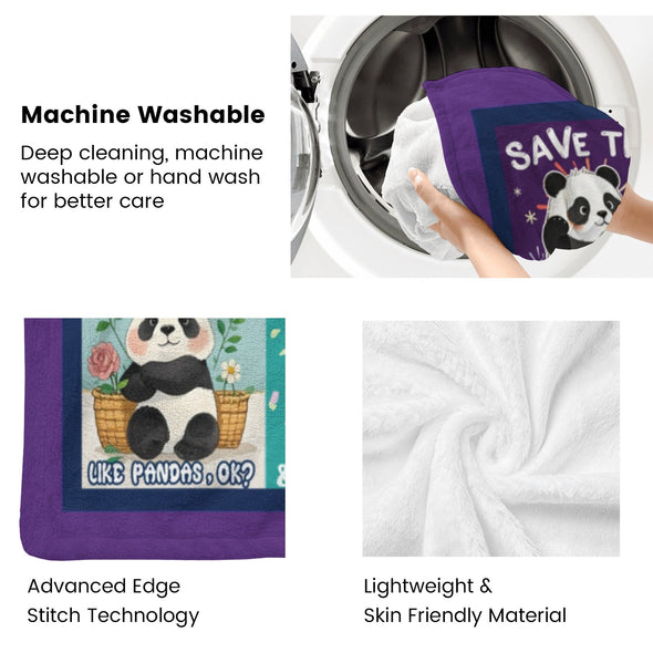 Panda Pattern Blanket Fleece Throw Blanket Super Soft Warm Gifts for Baby Girls Boys Kids Mom Grandma Room Decor
