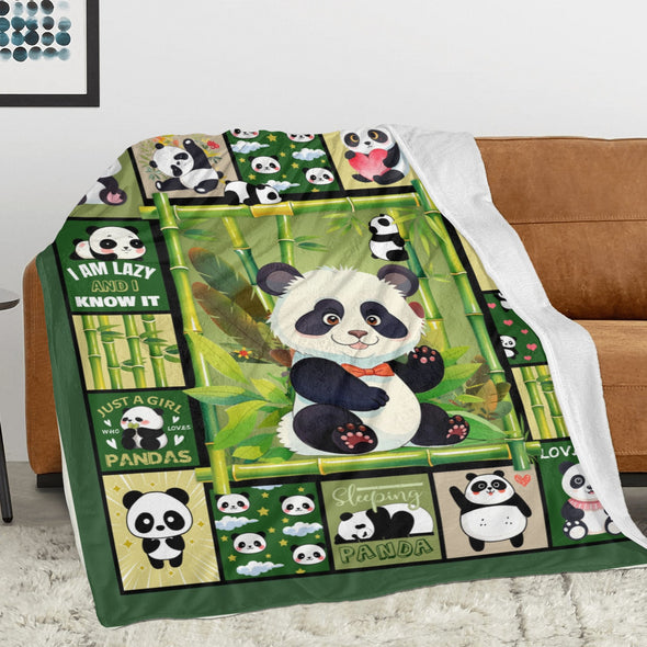 Panda Pattern Blanket Fleece Throw Blanket Super Soft Warm Gifts for Baby Girls Boys Kids Mom Grandma Room Decor