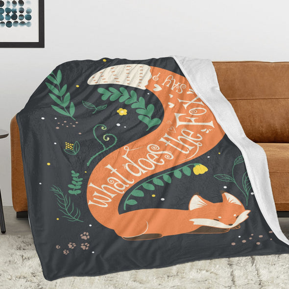 Fox Pattern Blanket Fleece Throw Blanket Super Soft Warm Gifts for Baby Girls Boys Kids Mom Grandma Room Decor