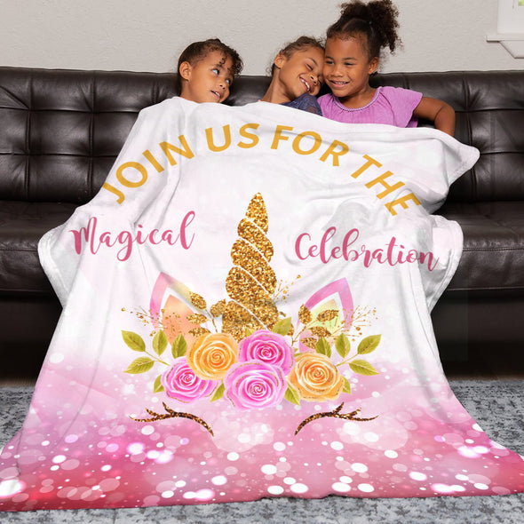 Unicorn Throw Blanket Super Soft Warm Cozy Fuzzy Plush Blanket Gifts for Girls Boys Kids Room Decor