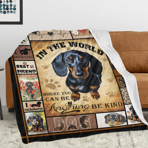 Dachshund Pattern Blanket Fleece Throw Blanket Super Soft Warm Gifts for Baby Girls Boys Kids Mom Grandma Room Decor