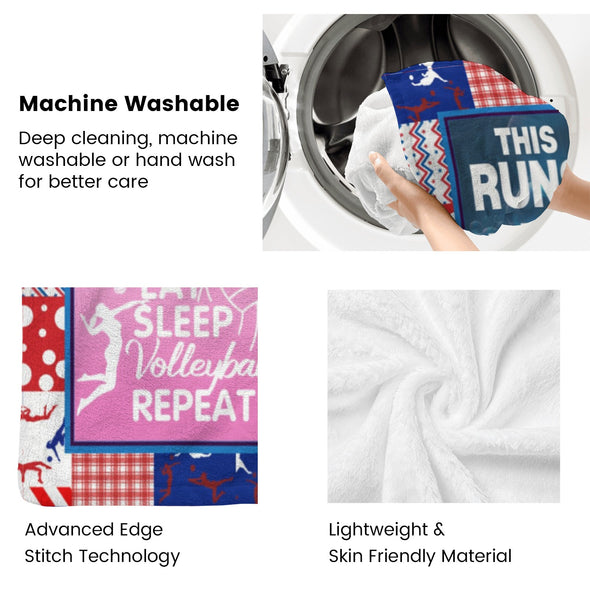 Volleyball Pattern Blanket Fleece Throw Blanket Super Soft Warm Gifts for Baby Girls Boys Kids Mom Grandma Room Decor