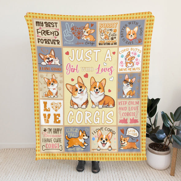 Corgi Blanket Fleece Throw Blanket Super Soft Warm Gifts for Baby Girls Boys Kids Mom Grandma Room Decor