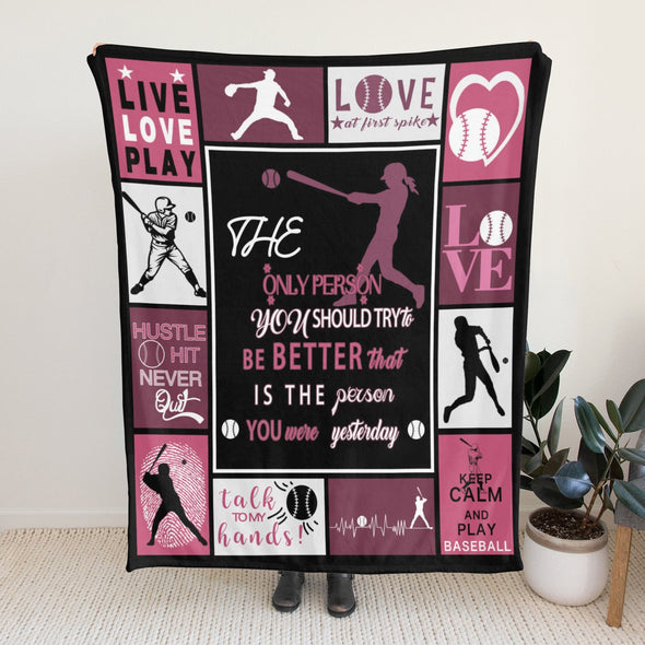 Baseball Pattern Blanket Fleece Throw Blanket Super Soft Warm Gifts for Baby Girls Boys Kids Mom Grandma Room Decor