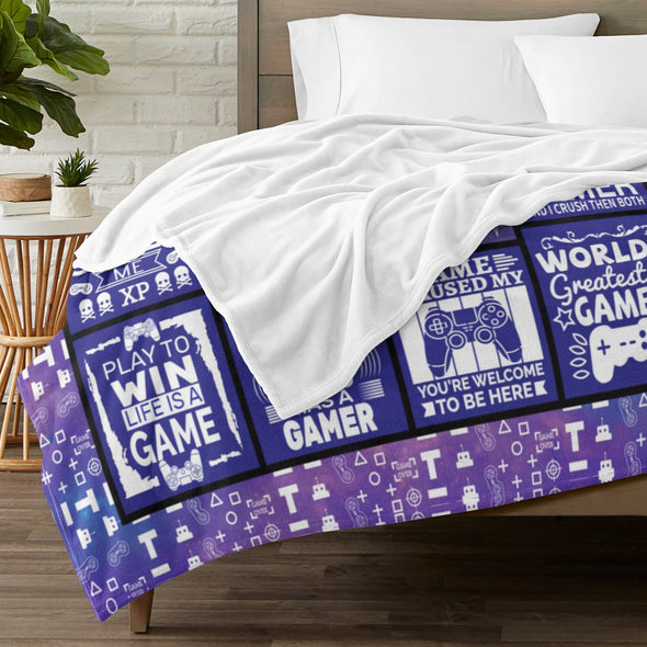 Gamer Blanket Fleece Throw Blanket Super Soft Warm Gifts for Baby Girls Boys Kids Mom Grandma Room Decor