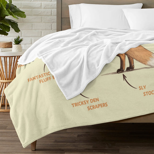 Fox Pattern Blanket Fleece Throw Blanket Super Soft Warm Gifts for Baby Girls Boys Kids Mom Grandma Room Decor