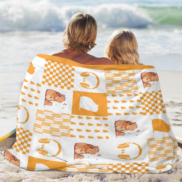 Capybara Pattern Blanket Fleece Throw Blanket Super Soft Warm Gifts for Baby Girls Boys Kids Mom Grandma Room Decor