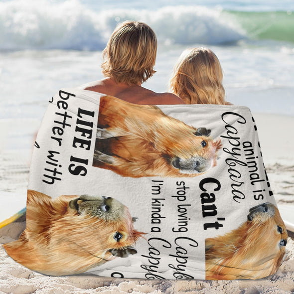 Capybara Pattern Blanket Fleece Throw Blanket Super Soft Warm Gifts for Baby Girls Boys Kids Mom Grandma Room Decor