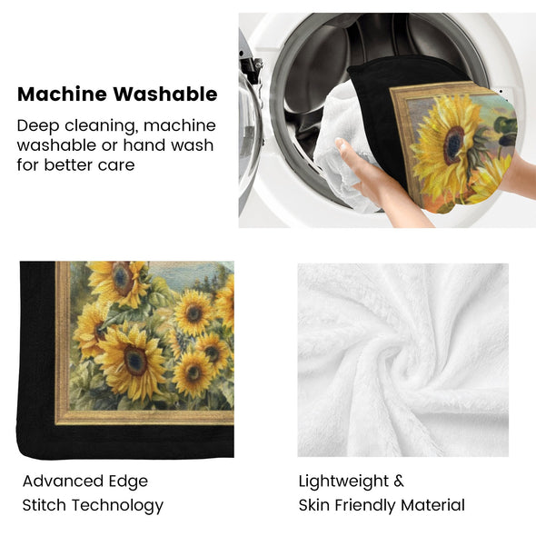 Sunflower Blanket Fleece Throw Blanket Super Soft Warm Gifts for Baby Girls Boys Kids Mom Grandma Room Decor