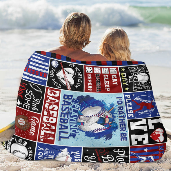 Baseball Pattern Blanket Fleece Throw Blanket Super Soft Warm Gifts for Baby Girls Boys Kids Mom Grandma Room Decor