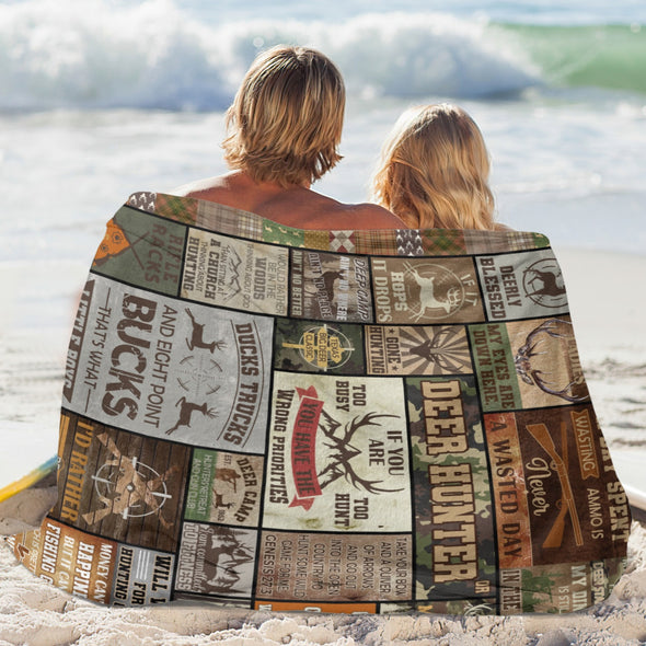 Deer Pattern Blanket Fleece Throw Blanket Super Soft Warm Gifts for Baby Girls Boys Kids Mom Grandma Room Decor