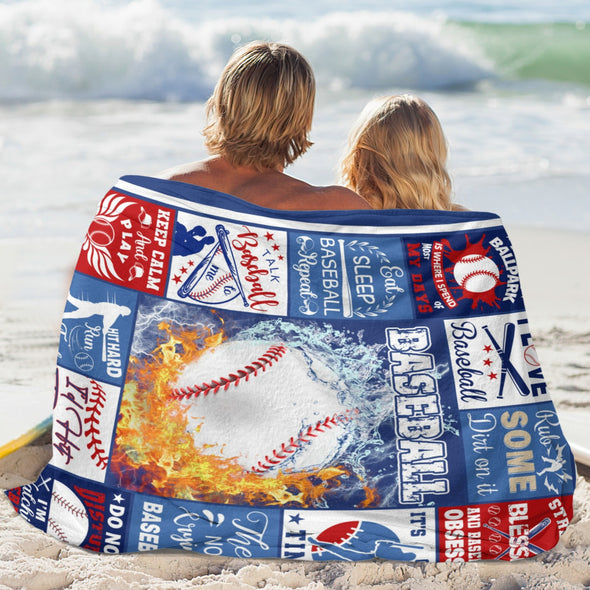 Baseball Pattern Blanket Fleece Throw Blanket Super Soft Warm Gifts for Baby Girls Boys Kids Mom Grandma Room Decor