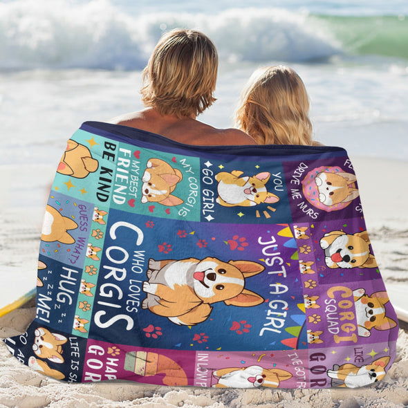 Corgi Blanket Fleece Throw Blanket Super Soft Warm Gifts for Baby Girls Boys Kids Mom Grandma Room Decor