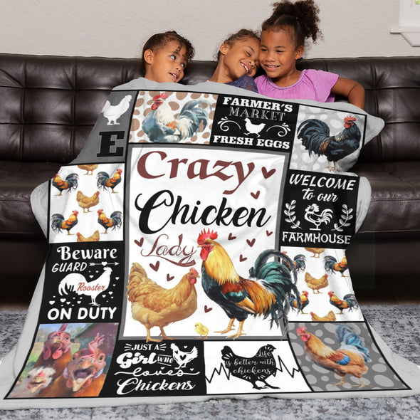 Chicken Pattern Blanket Fleece Throw Blanket Super Soft Warm Gifts for Baby Girls Boys Kids Mom Grandma Room Decor