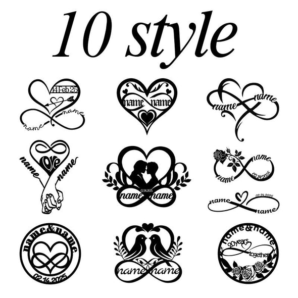 Personalized Wedding Gifts for the Couple Custom Metal Infinity Wall Art Sign Decor with Name and Date Anniversary Valentines Day Gifts