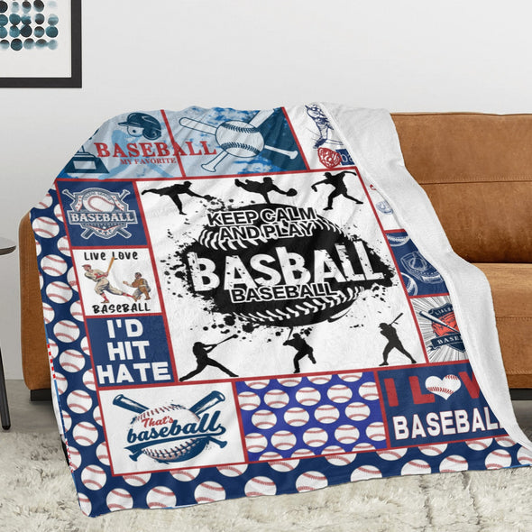Baseball Pattern Blanket Fleece Throw Blanket Super Soft Warm Gifts for Baby Girls Boys Kids Mom Grandma Room Decor