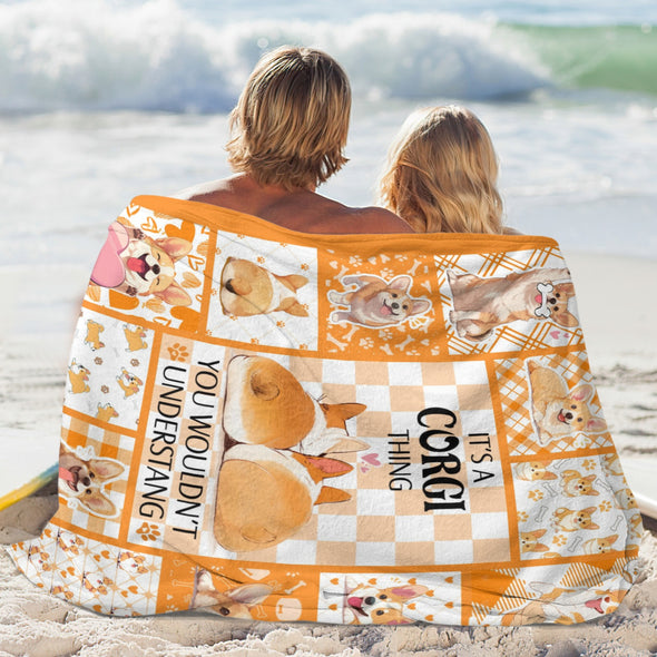 Corgi Blanket Fleece Throw Blanket Super Soft Warm Gifts for Baby Girls Boys Kids Mom Grandma Room Decor